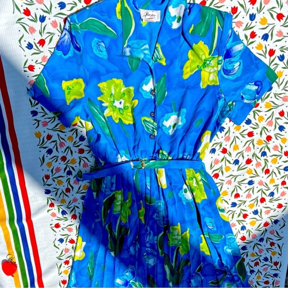 Vibrant Vintage Floral Dress